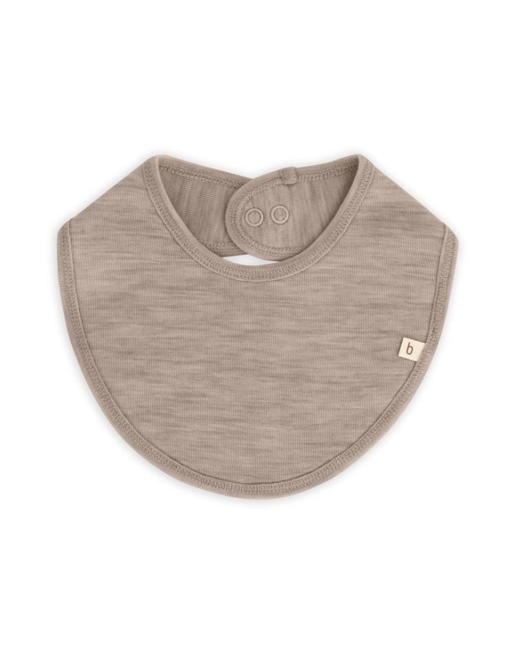 Trekantet Savlesmæk Med Trykknaplukning Til Baby, I 100% Økologisk Merino Uld One Size Nature Melange